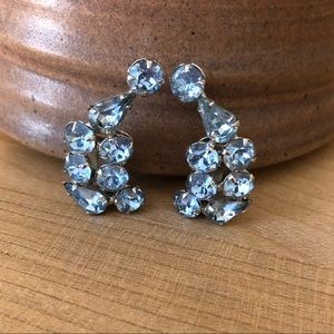 Light Blue Vintage Clip On Earrings